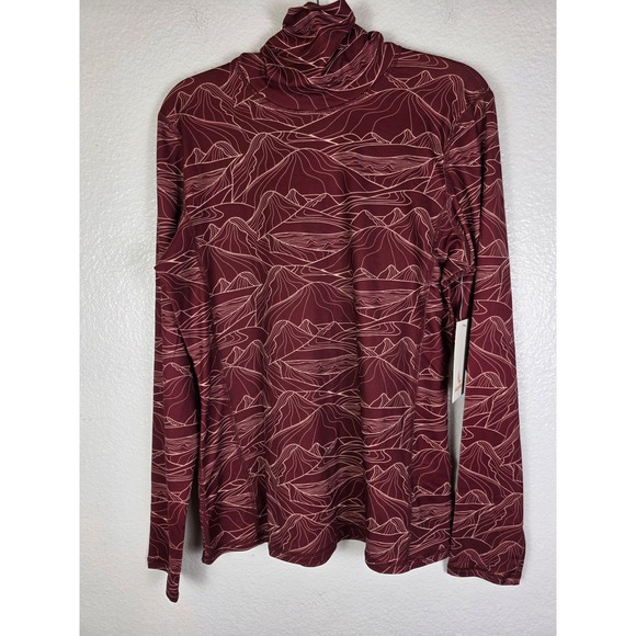 Leap & Stride Tops - Leap & Stride‎ Mountains Burgundy Performance Base Layer Turtleneck Top L